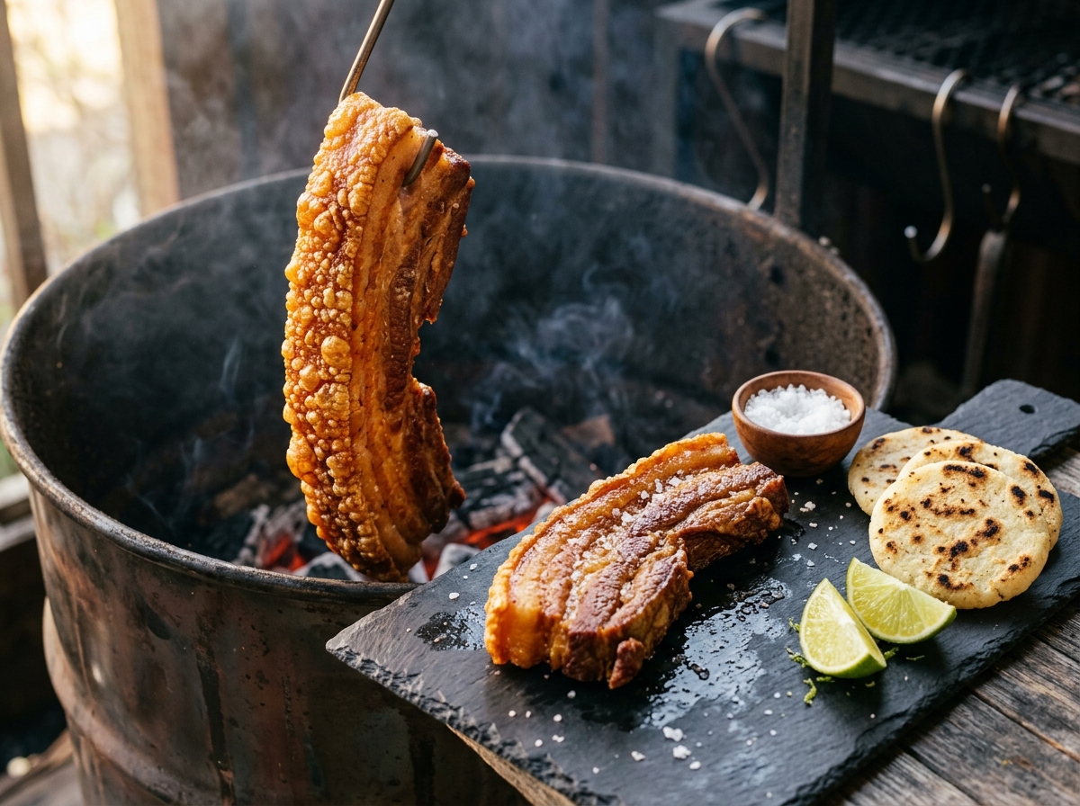 Chicharrón al Barril Ahumador en Salmuera