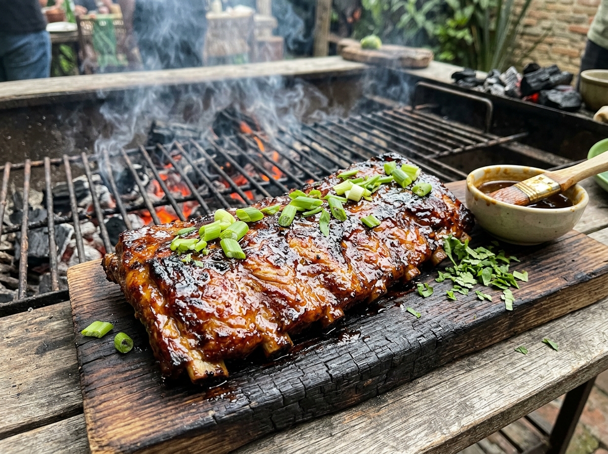 Costillas de Cerdo Glaseadas BBQ a la Panela