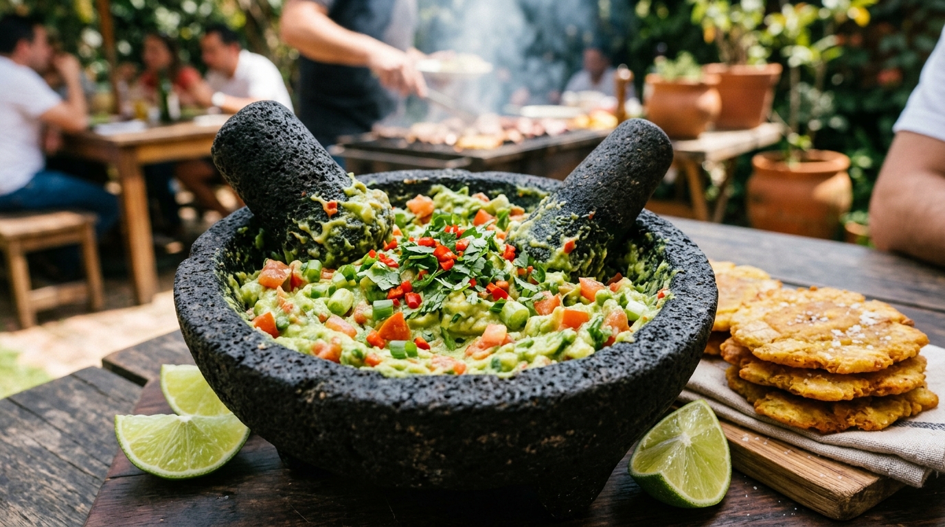 Guacamole con ají criollo casero