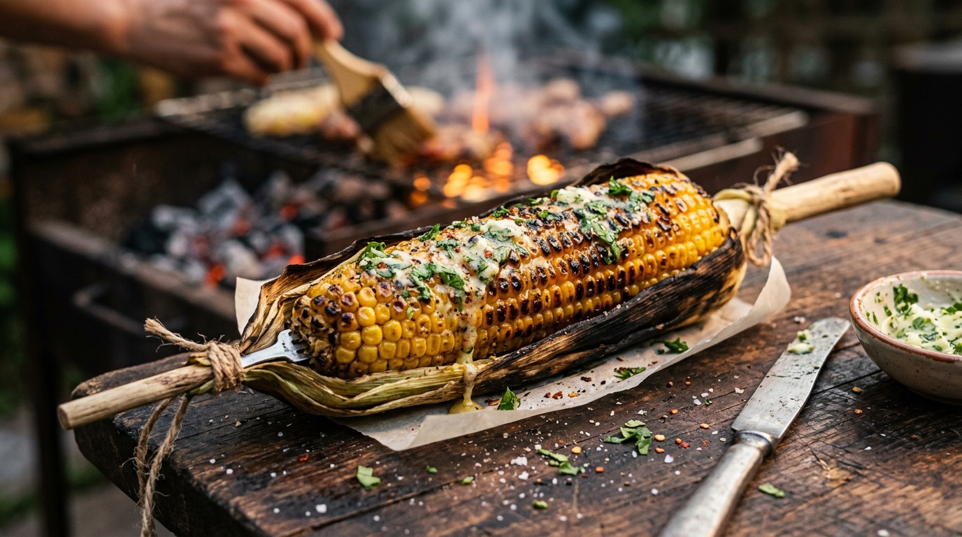 Mazorca asada con mantequilla de cilantro