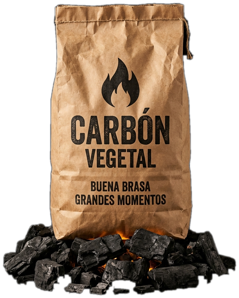 Saco de Carbón Vegetal Kraft — Buena Brasa, Grandes Momentos