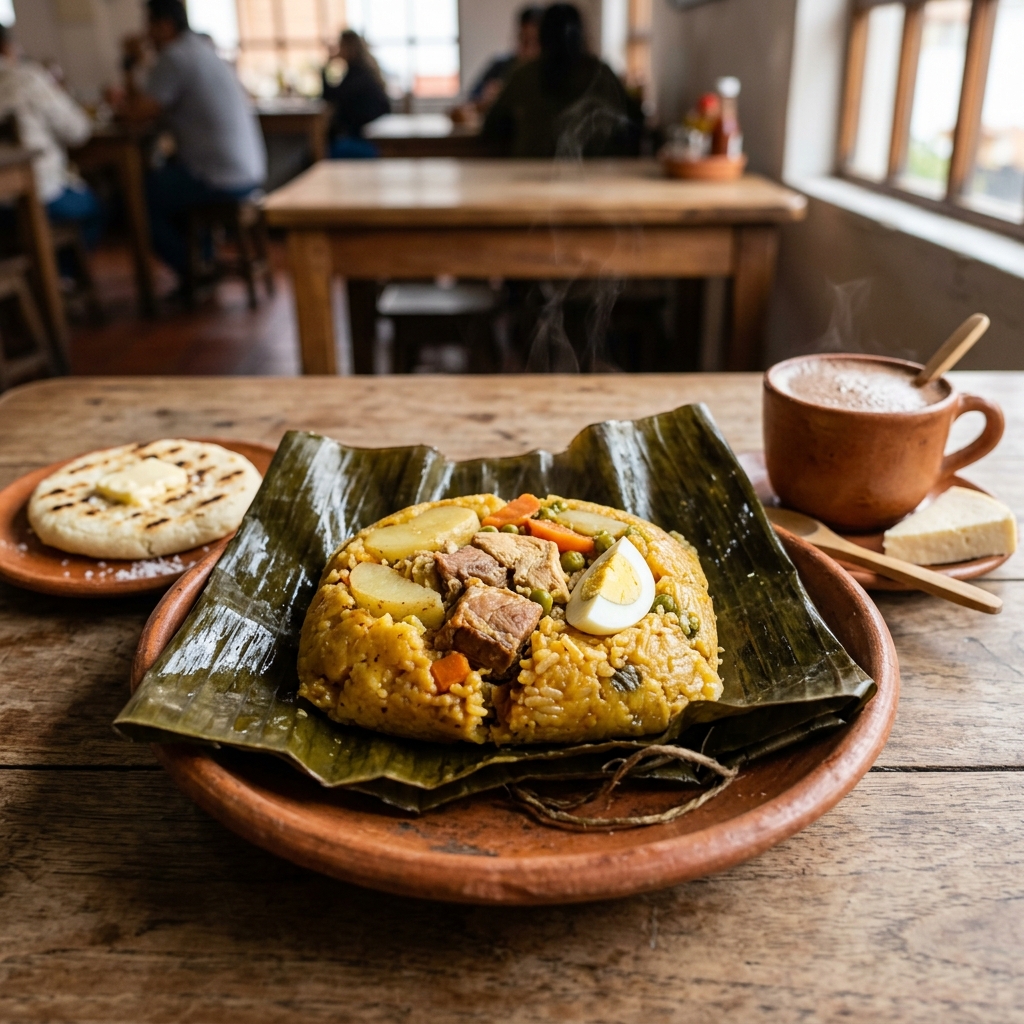 Tamal Tolimense Tradicional de Tres Carnes en Hoja de Plátano